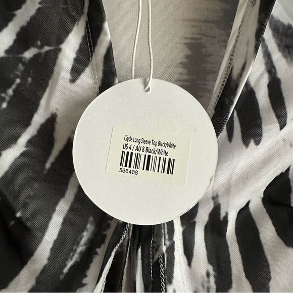 Princess Polly • Clyde Mesh Long Sleeve Top in Black/White - Picture 6 of 11